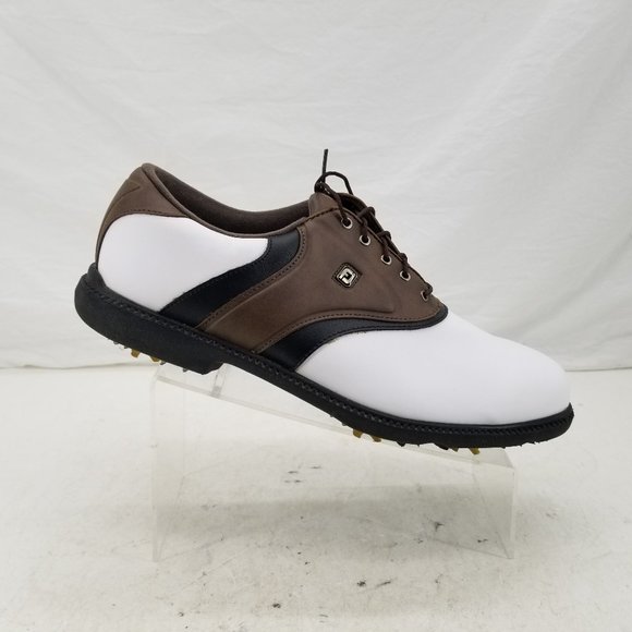 FootJoy Other - FootJoy FJ Originals Golf Shoes Men'sn  White Brown Lace Up Cleats 45330 sz 13M